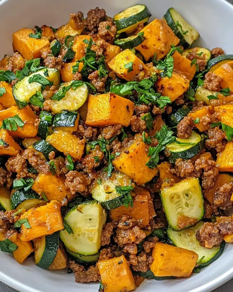 Ground Beef Zucchini Sweet Potato Skillet Recipe
