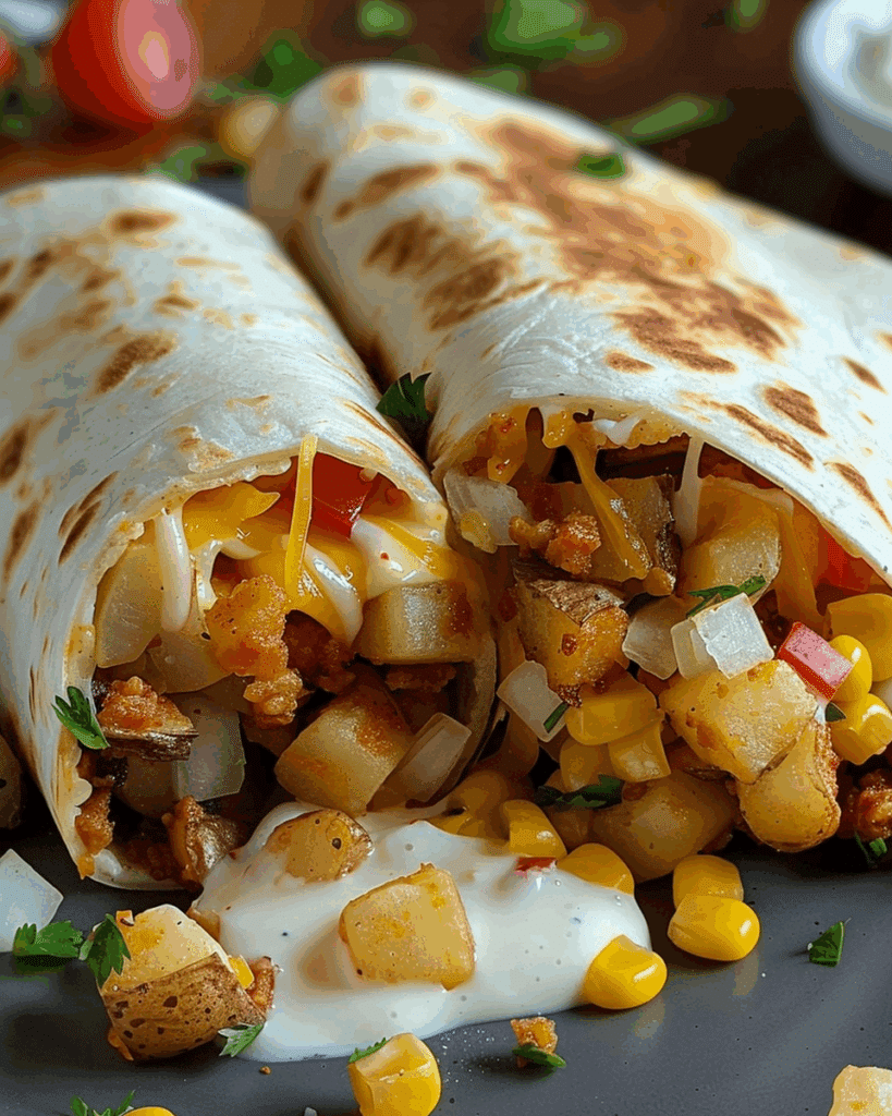 Cheesy Potato Burritos Delight