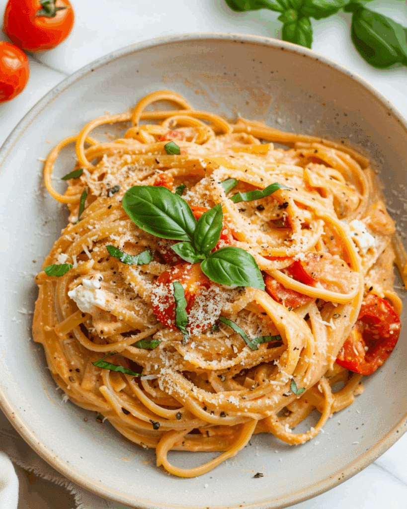 Roasted Tomato and Garlic Ricotta Pasta