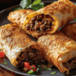 Crispy Beef and Cheese Chimichangas