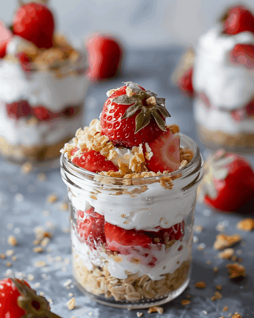 No-Bake Strawberry Cheesecake Jars