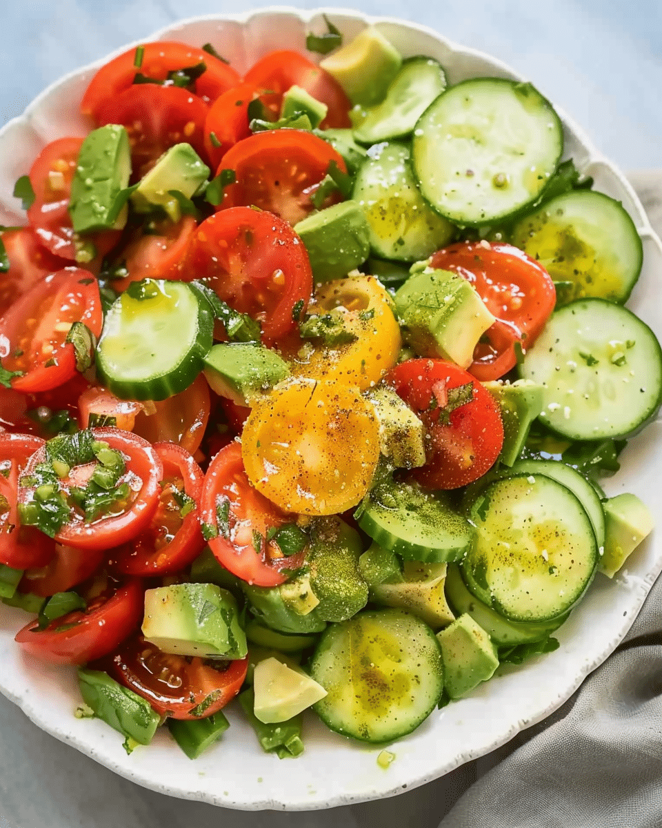 Cucumber Tomato Avocado Salad