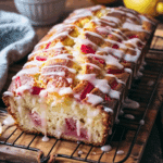 Lemon Rhubarb Loaf with Glaze