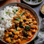 Spicy Baked Zucchini Chickpea Curry
