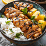Grilled Chicken and Pineapple Bowls with Coconut Rice