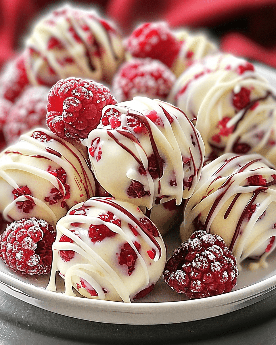 White Chocolate Raspberry Cheesecake Balls