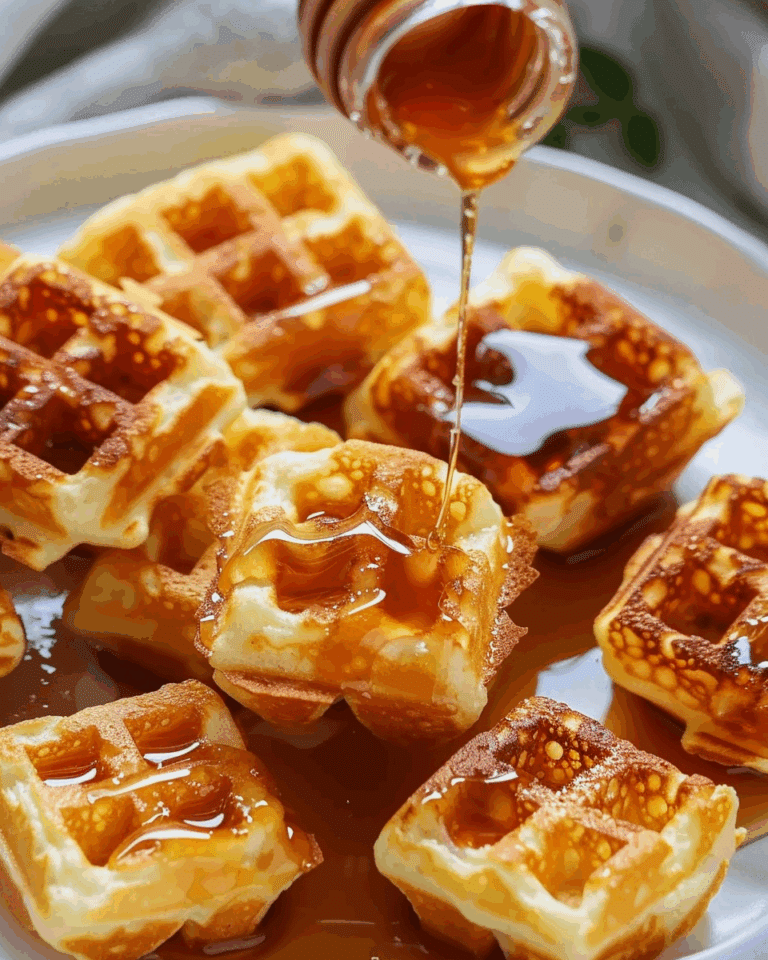 Cornbread Waffle Bites with Smoked Gouda and Honey