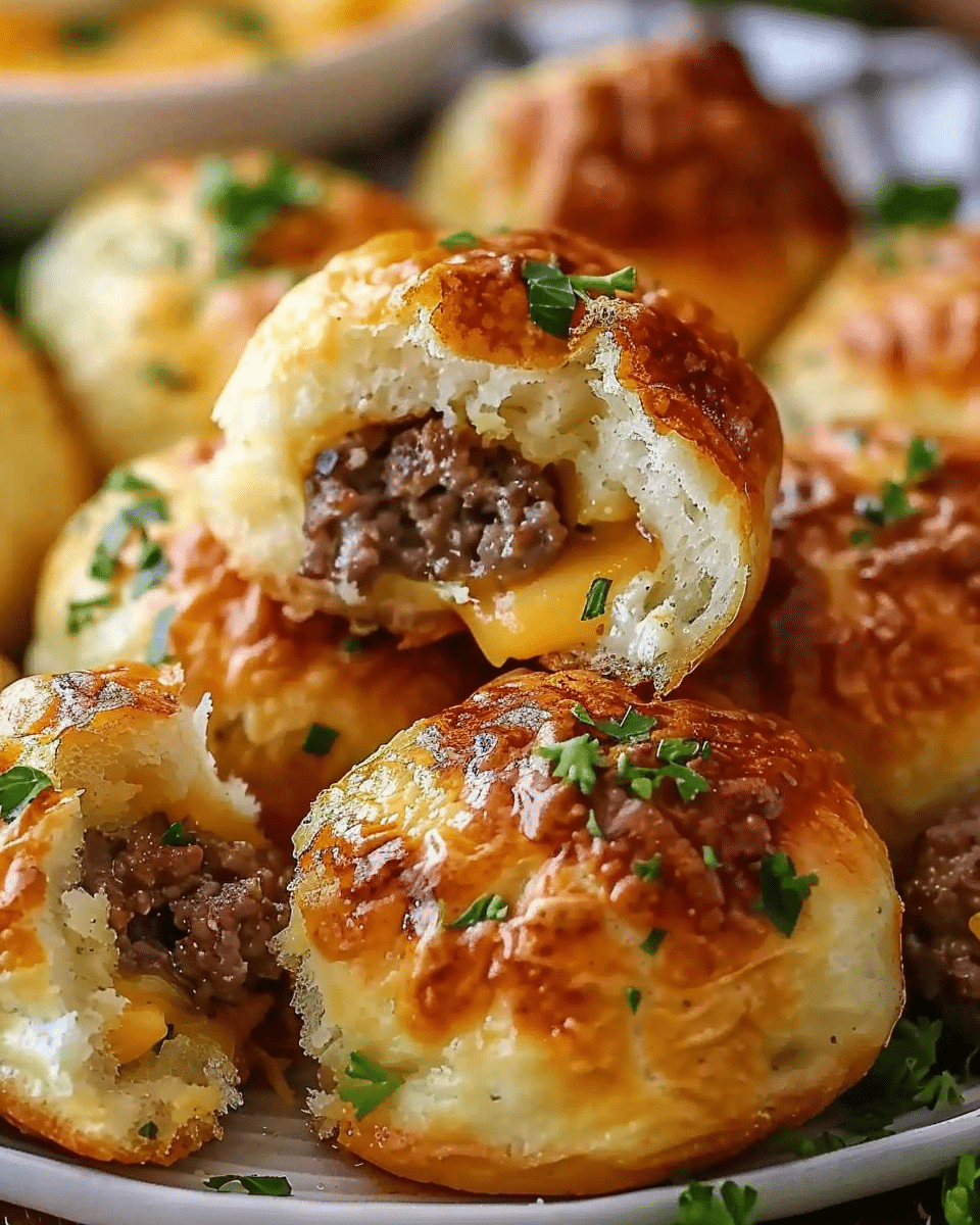 Garlic Parmesan Cheeseburger Bombs