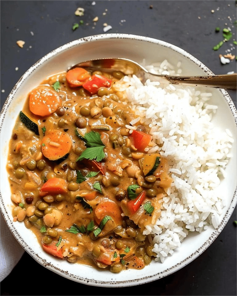 Veggies and Lentils in Peanut Sauce