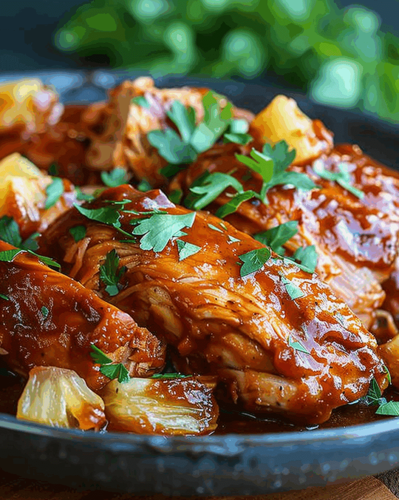Crockpot Pineapple BBQ Chicken