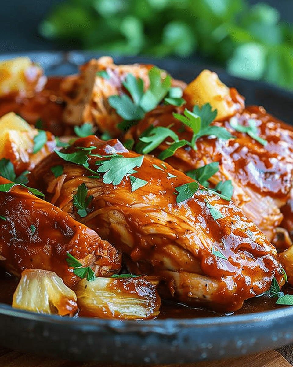 Crockpot Pineapple BBQ Chicken