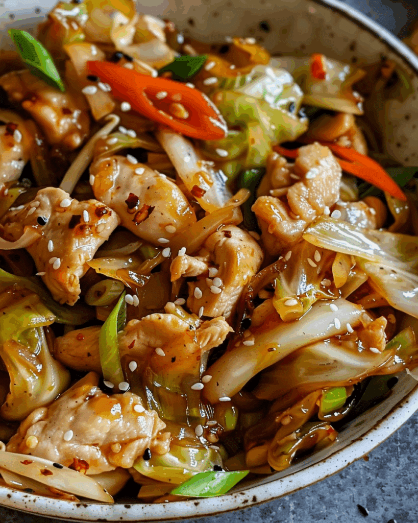 Chinese Chicken Cabbage Stir-Fry