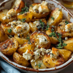 Roasted Potatoes with Baked Feta and Garlic