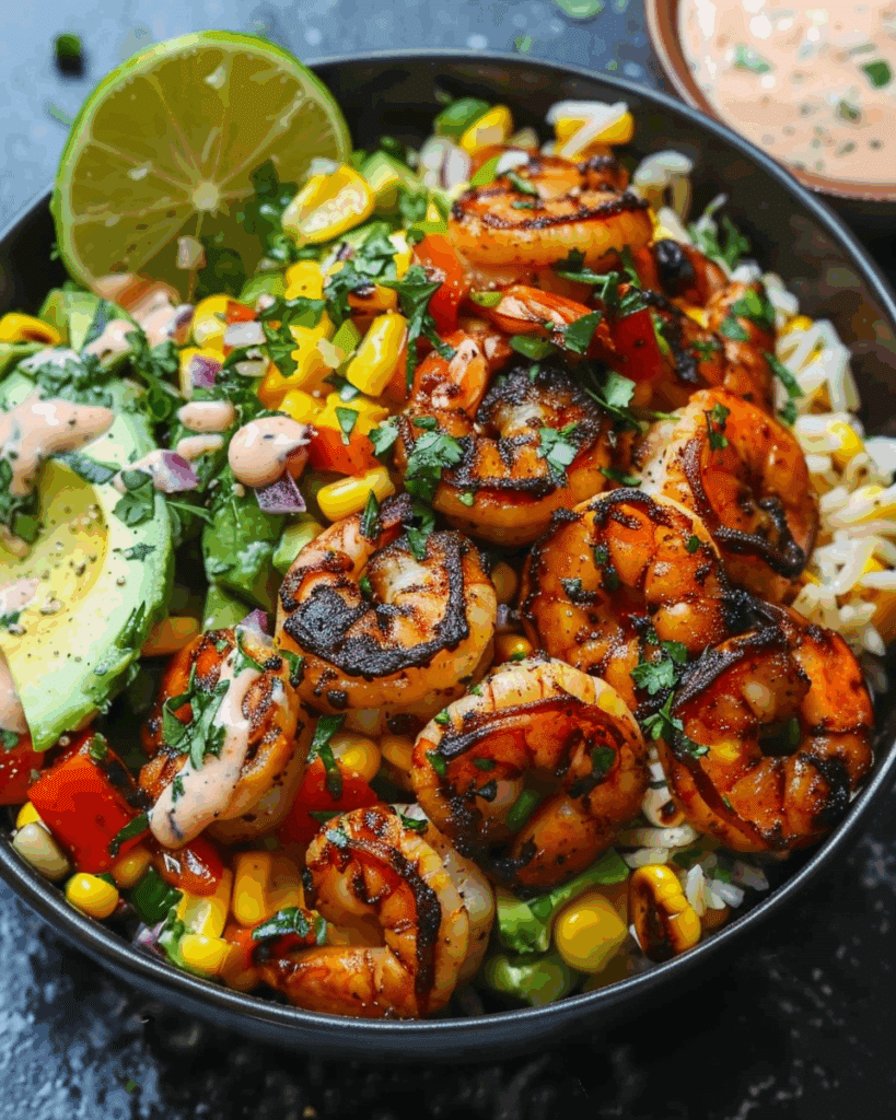 Grilled Shrimp Bowl with Avocado