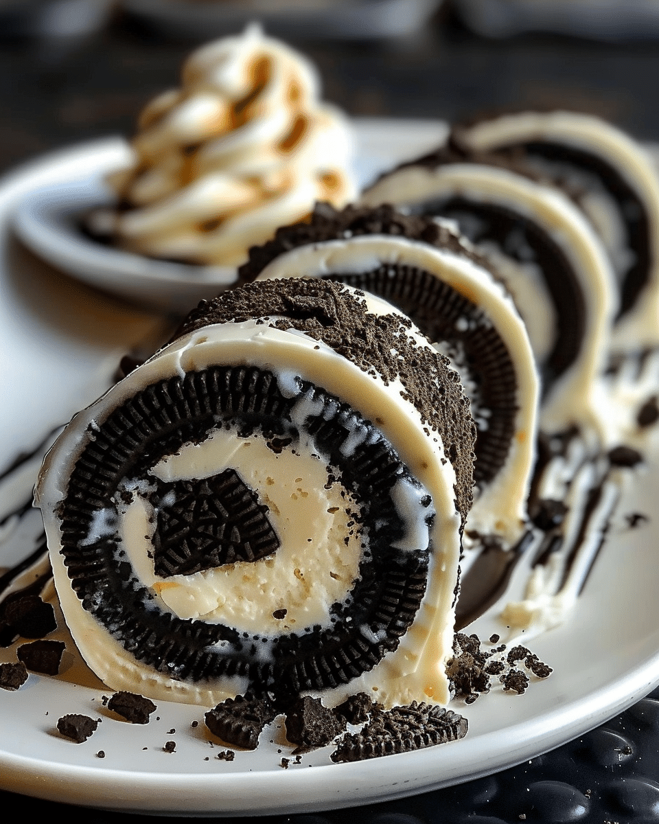 Oreo Cream Cheese Cheesecake Sushi Roll Dessert