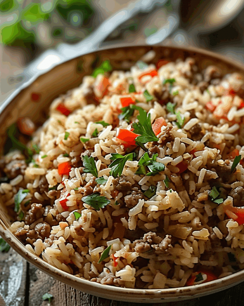 Dirty Rice with Ground Beef