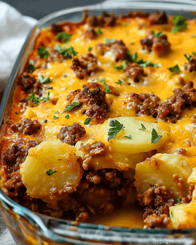 Hobo Casserole with Ground Beef & Potatoes