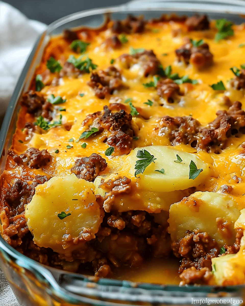 Hobo Casserole with Ground Beef & Potatoes