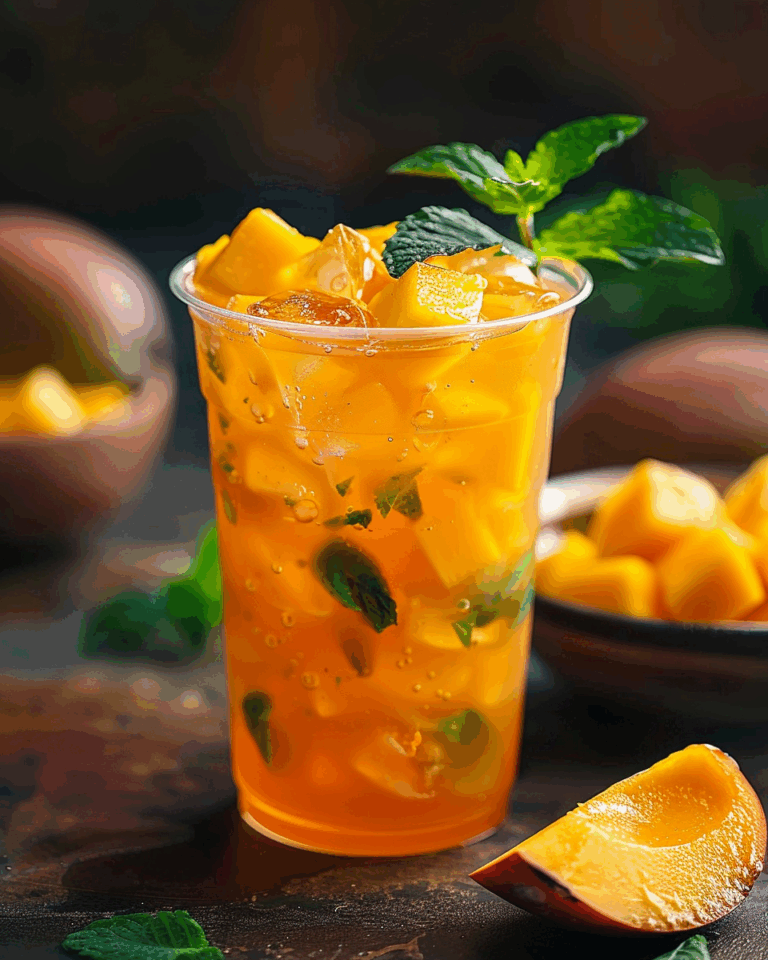 Homemade Mango Iced Tea