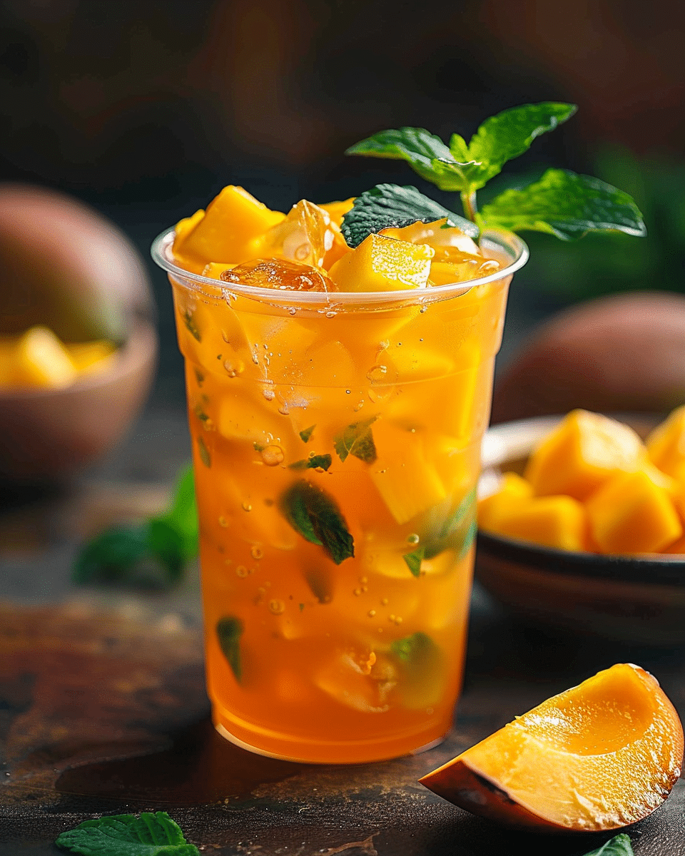 Homemade Mango Iced Tea
