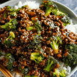 Honey Garlic Ground Beef and Broccoli
