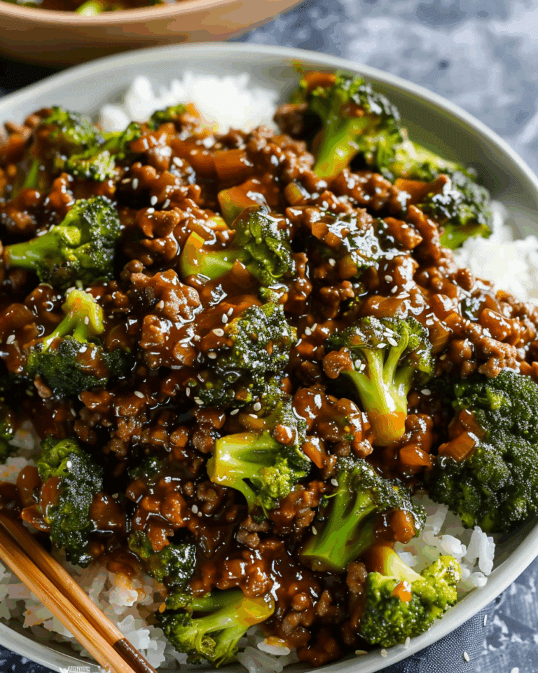 Honey Garlic Ground Beef and Broccoli