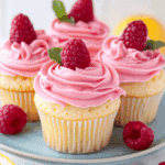 Lemon Cupcakes with Raspberry Buttercream Frosting