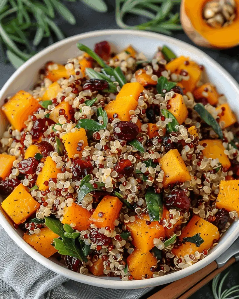 Quinoa Salad with Roasted Butternut Squash and Cranberries