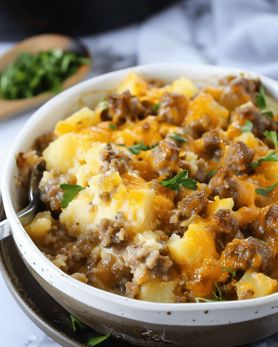 Slow Cooker Sausage and Potato Casserole