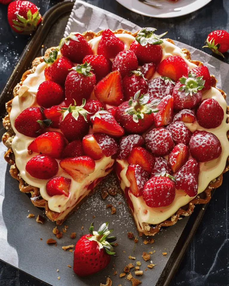 Sweet & Salty Strawberry Pretzel Tart
