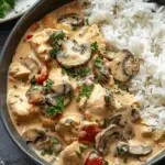 Creamy Chicken & Mushroom Stroganoff with Jasmine Rice