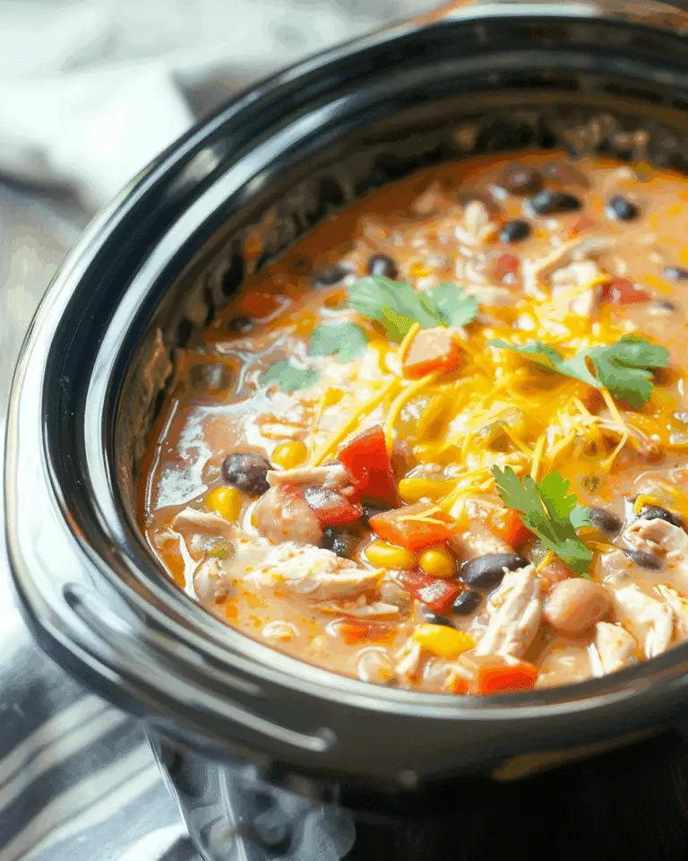 Crockpot Cheesy Chicken Chili