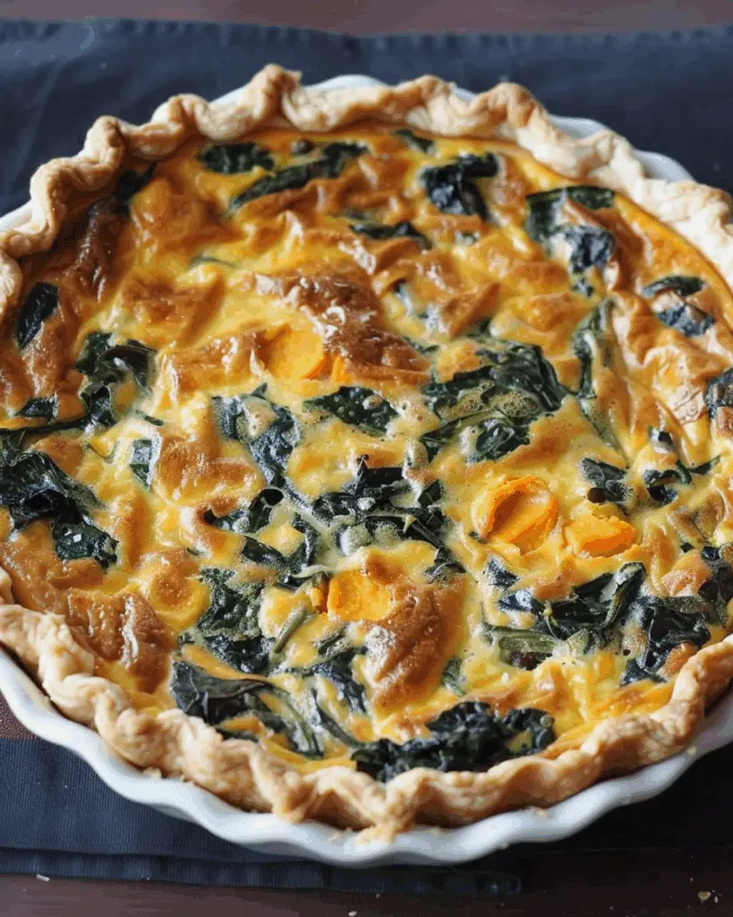 Pumpkin and Spinach Quiche