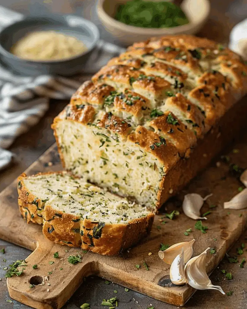 No-Knead Gluten-Free Garlic Herb Loaf