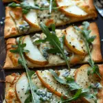 Pear and Blue Cheese Flatbread with Arugula
