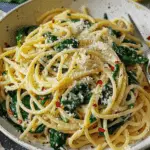 Spaghetti with Garlic & Spinach