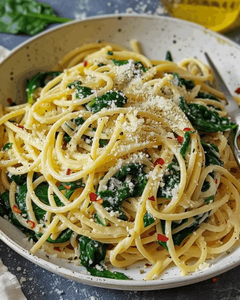 Spaghetti with Garlic & Spinach