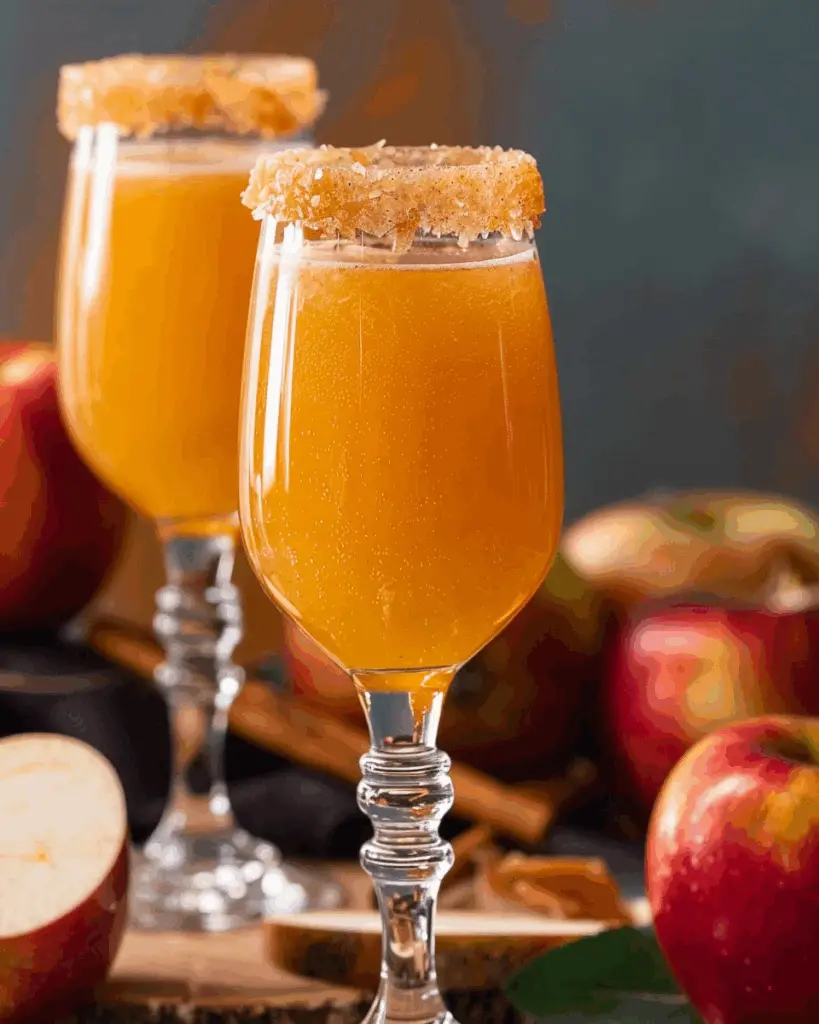 Caramel Apple Cider Mimosas