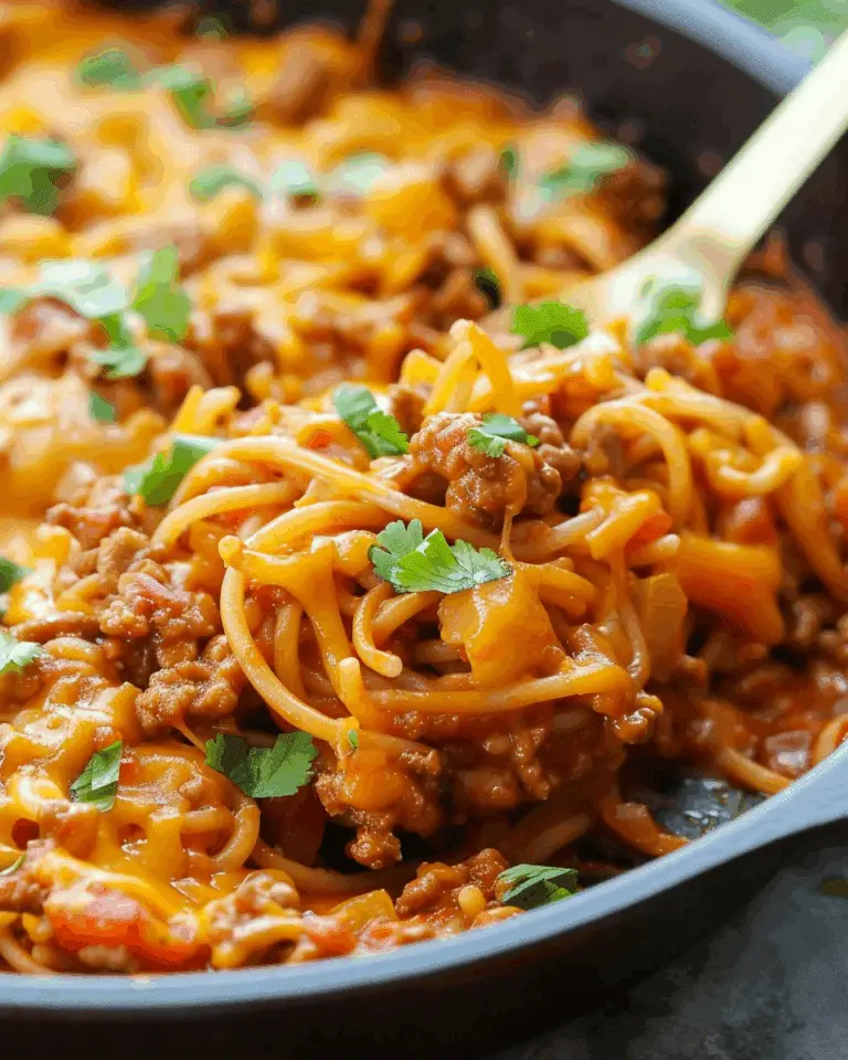 One Pot Cheesy Taco Noodles