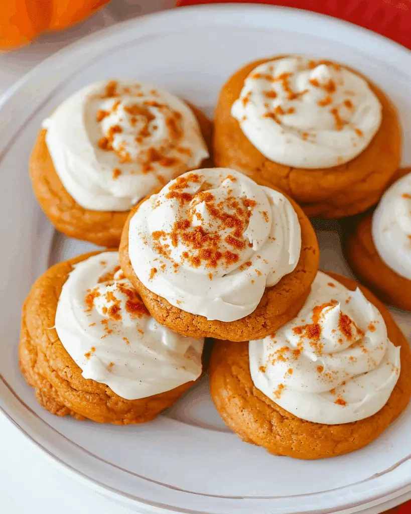Pumpkin Cookies with Cream Cheese Frosting