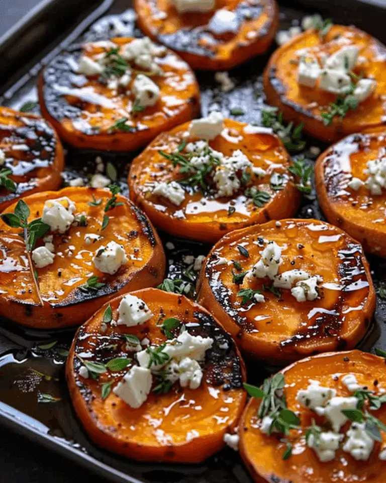 Roasted Sweet Potato Rounds with Honey and Feta