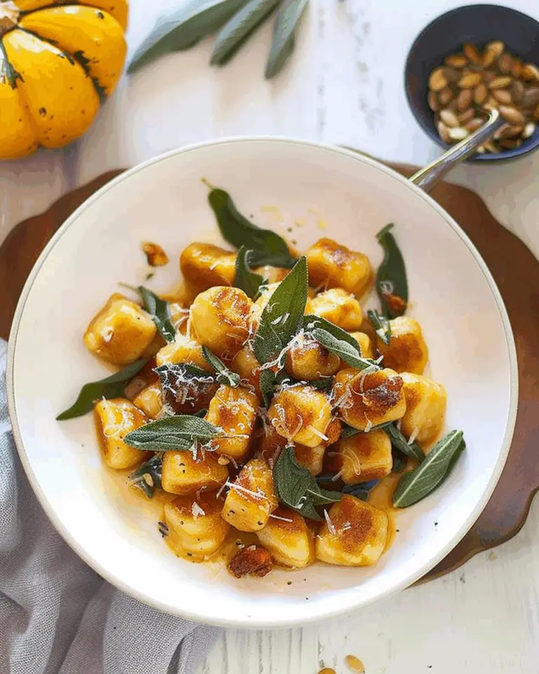 Vegan Pumpkin Gnocchi in Sage Sauce