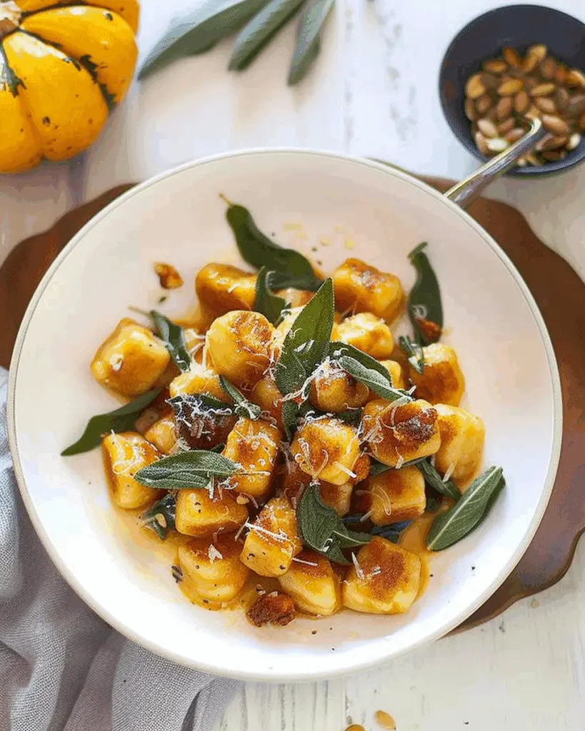 Vegan Pumpkin Gnocchi in Sage Sauce