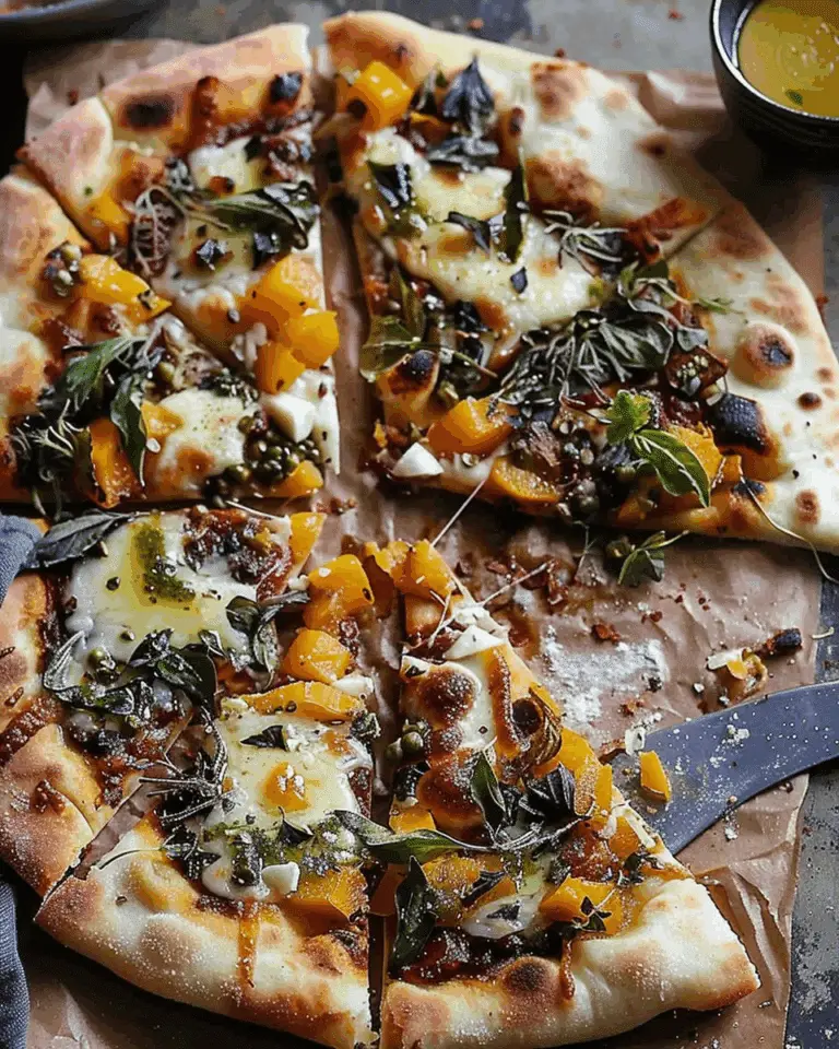 Pumpkin Naan Pizza with Gruyere and Fresh Herbs