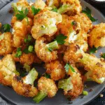 Crispy Air Fryer Cauliflower Bites with Buffalo Sauce