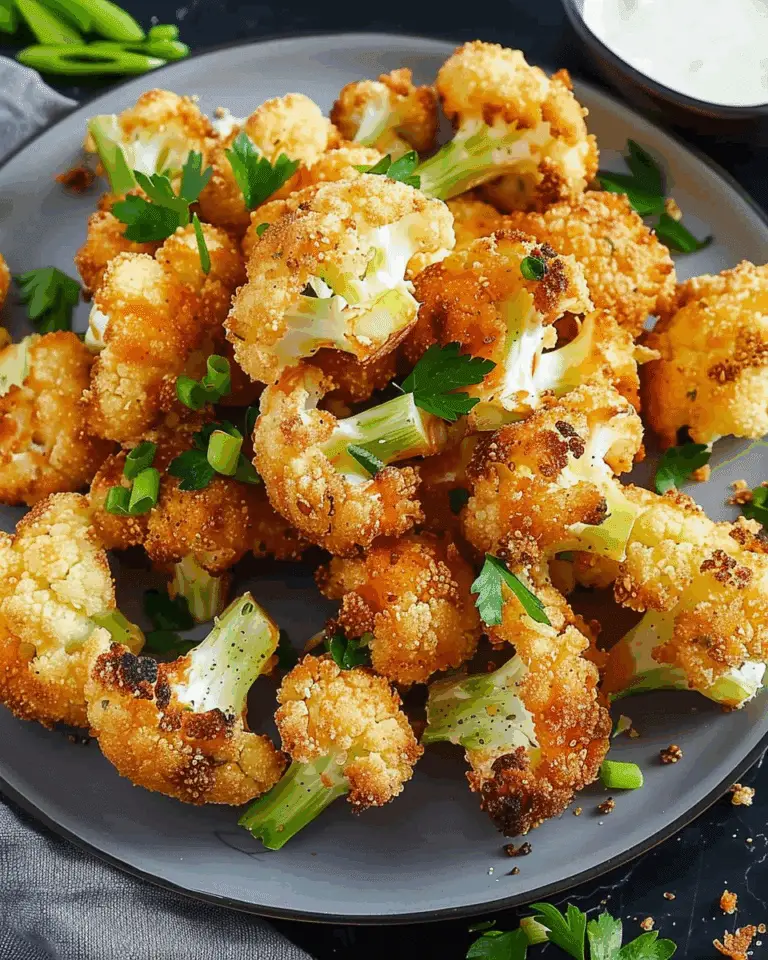 Crispy Air Fryer Cauliflower Bites with Buffalo Sauce