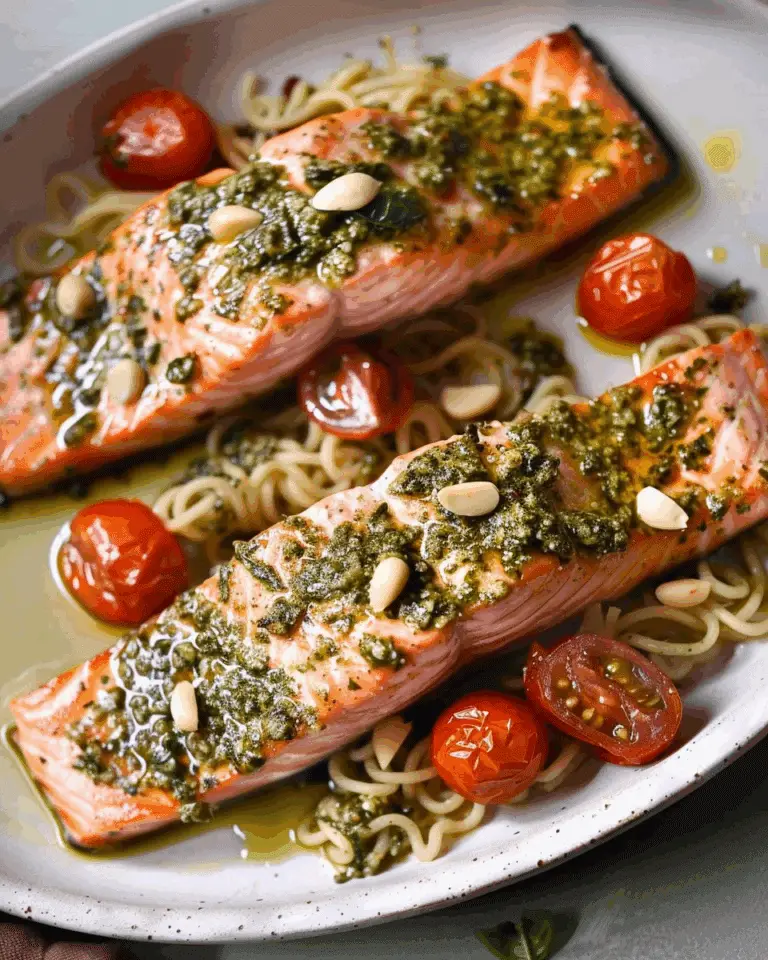 Best Baked Salmon with Pesto
