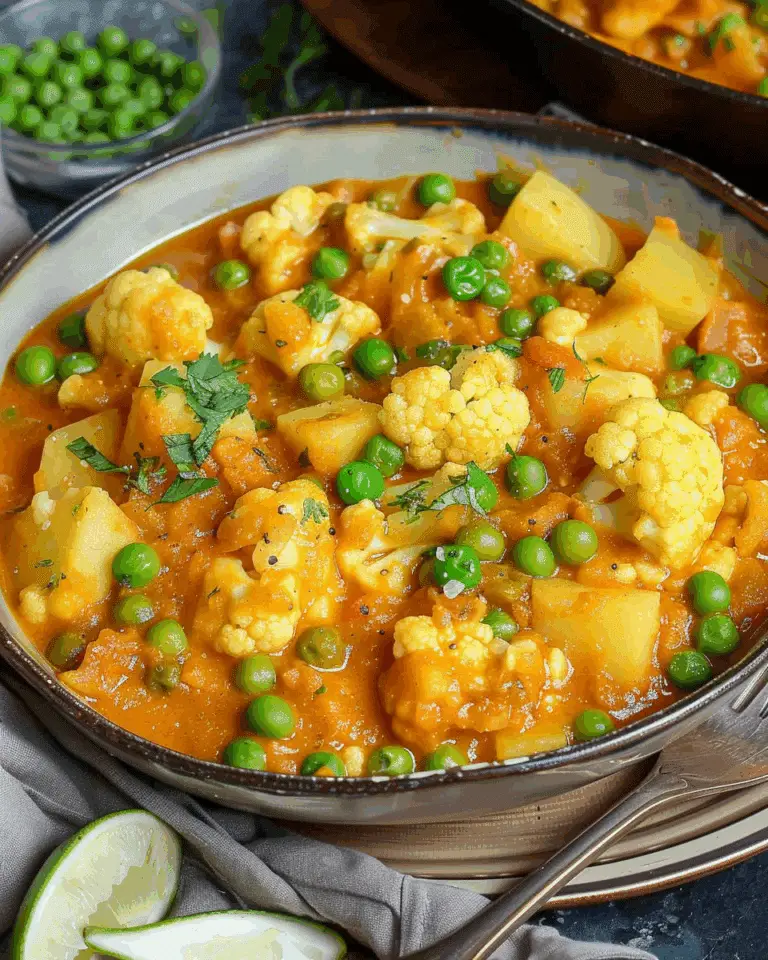 Potato Cauliflower and Pea Curry