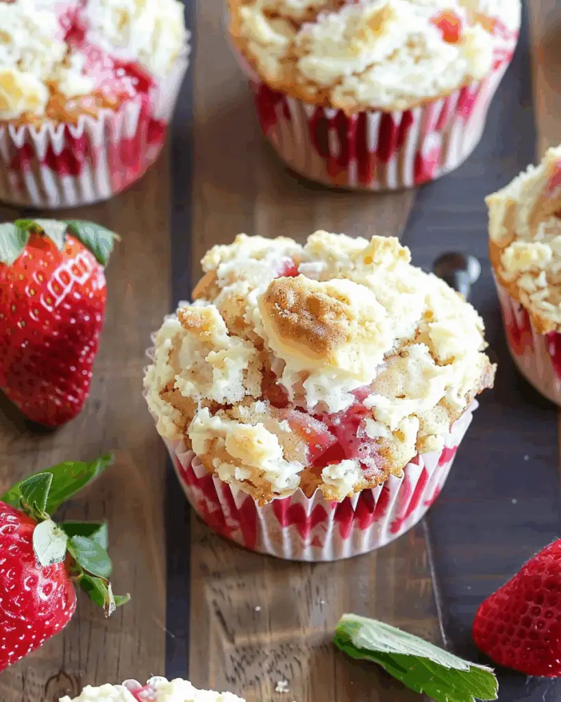 Strawberry Rhubarb Cream Cheese Muffins