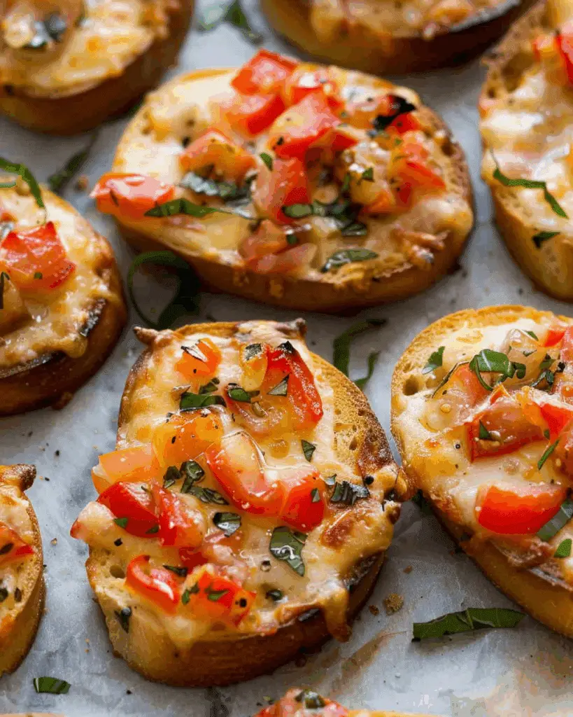 Crispy Cheese Bruschetta Bites